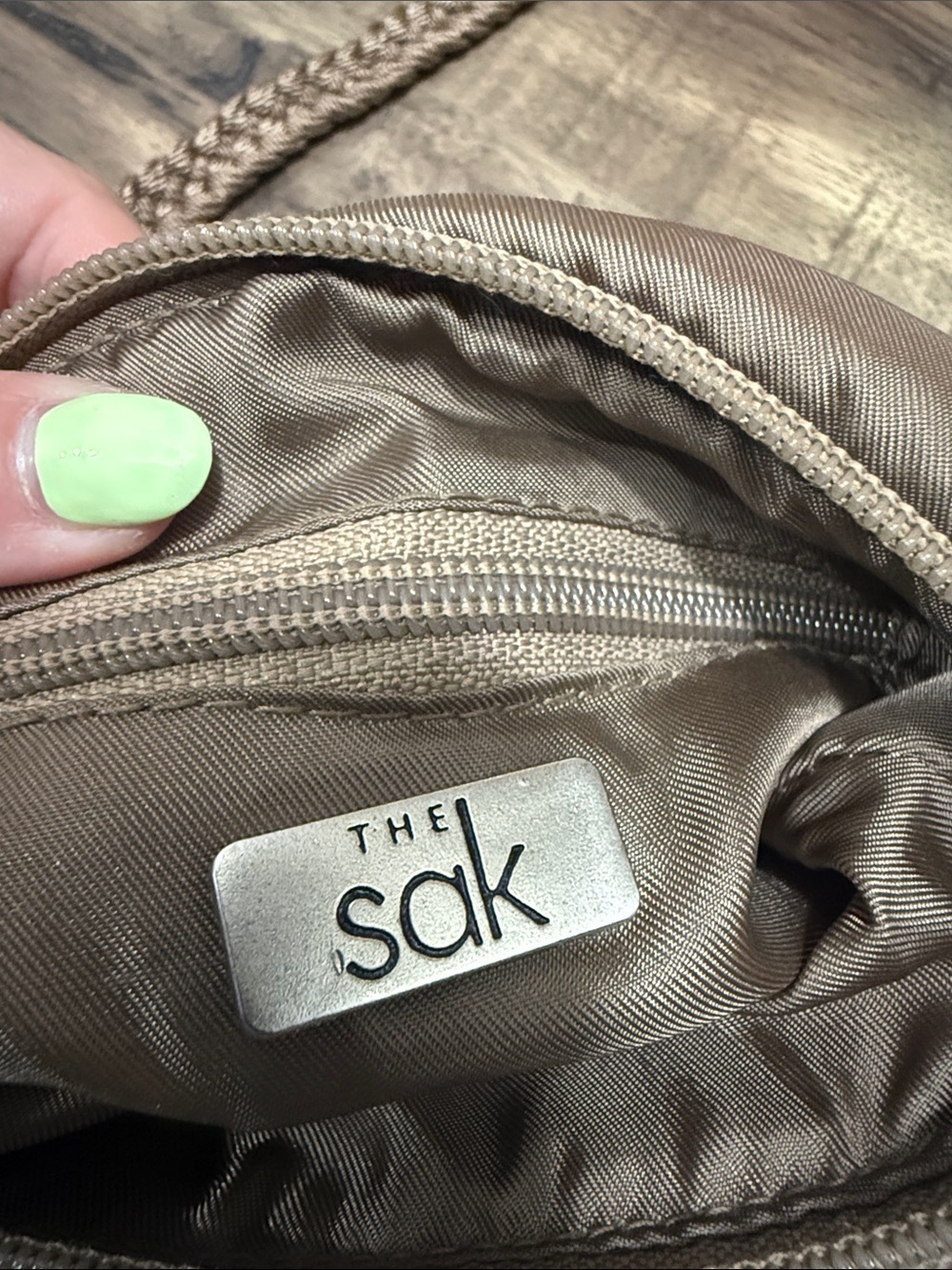 The Sak Braided Woven Crossbody Bag in Taupe - Picture 7 of 7